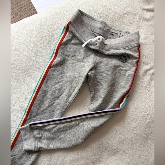 abercrombie kids Other - Abercrombie Kids Gray Sweatpants with Colorful Side Stripes